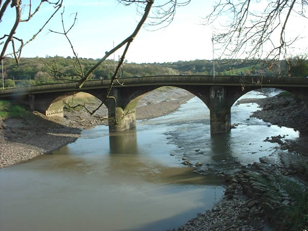 The River Usk, Caerleon, low tide. Probably the lowest fording place.