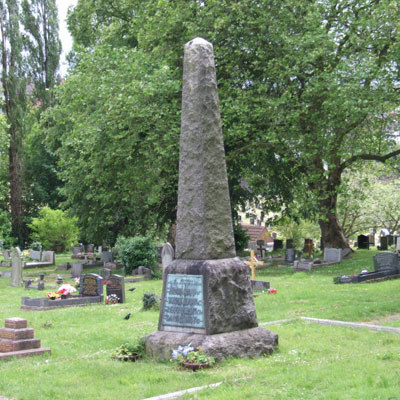 Obelisk erected on the spot where in a mass grave the 39 men killed in the 1909 dock disaster are buried