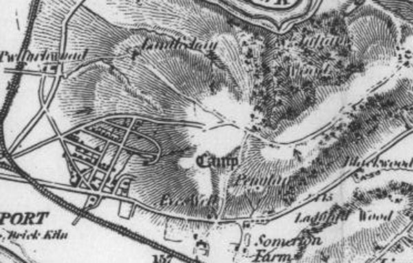 Maindee - Gaer Camp as seen on 1883 OS Map