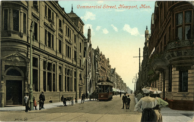 Looking down town towards Commercial Road, the Talbot Hotel first building on the right.