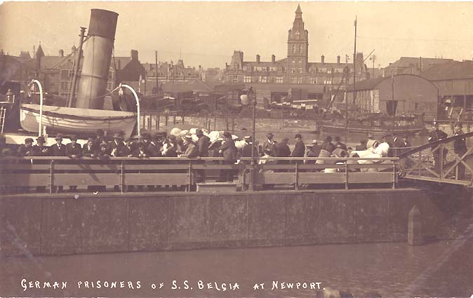 German prisonrs of S.S. Belgia at Newport Mon postcard