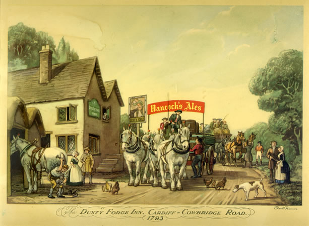 The Dusty Forge Inn Cardiff 1793 by Charles Passmore published by ES & A Robinson Ltd Bristol