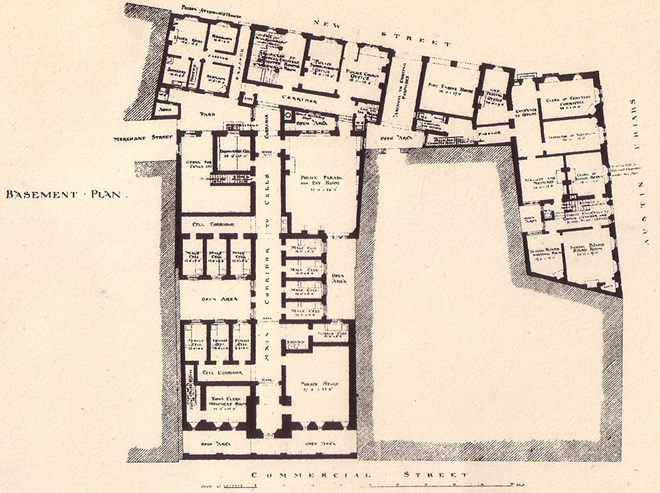 Newport Town Hall 1883 Basement plan