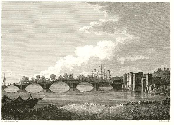 Bridge and Castle at Newport Monmouthshire, 1801