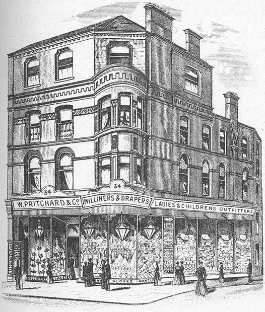 34 Commercial Street Newport, Mon., 1905, W Pritchard & Co. Milliners And Fancy Drapers