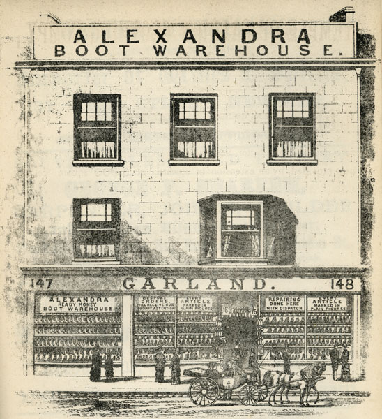 147A and 148 Commercial Road, 1883, Alexandra Boot & Shoe Warehouse.