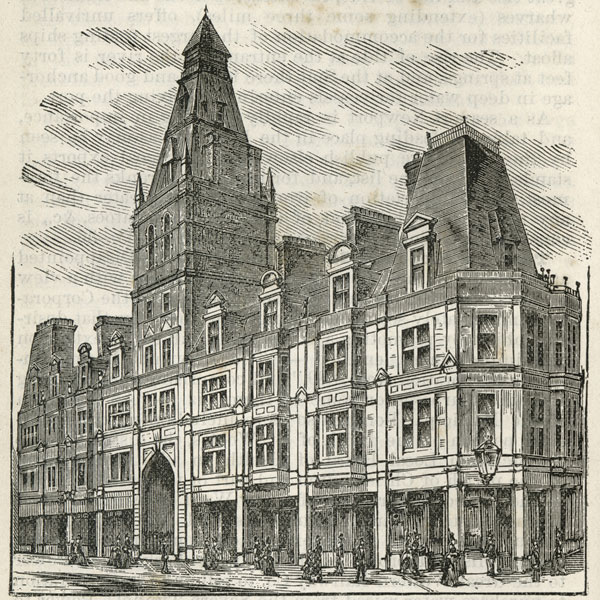 Provision Market, Dock Street, Newport, 1889