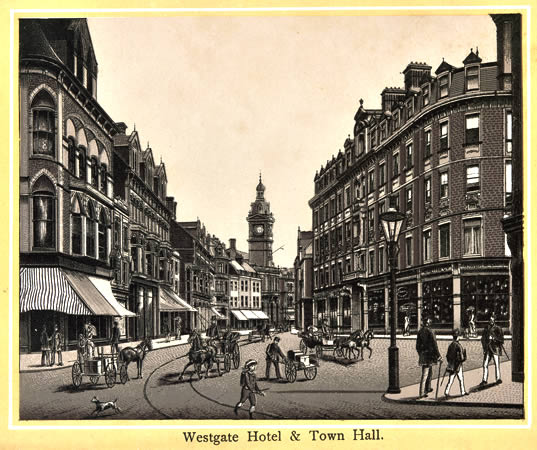 Westgate Hotel and Town Hall Newport Mon late 1800s