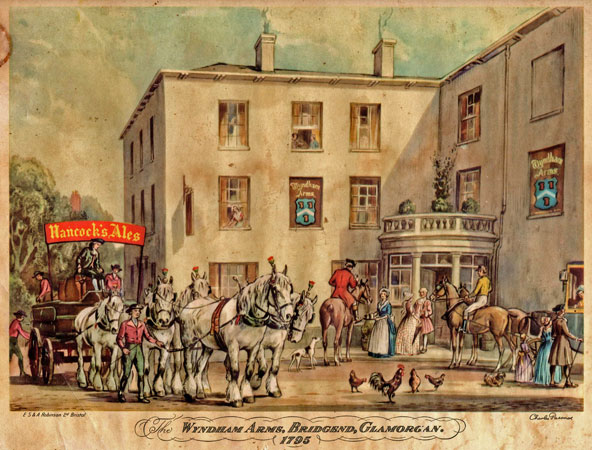 The Wyndham Arms Bridgend Glamorgan 1795 by Charles Passmore published by ES & A Robinson Ltd Bristol