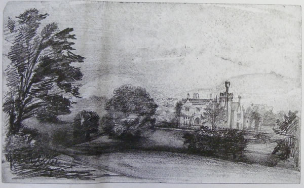 19th century sketch of Malpas Court