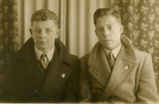 Frank Plaister and shipmate Les Avery (right) later lost at sea.