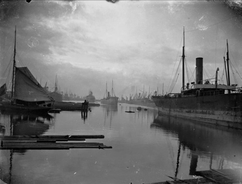 Alexandra Docks looking south, c.1905.