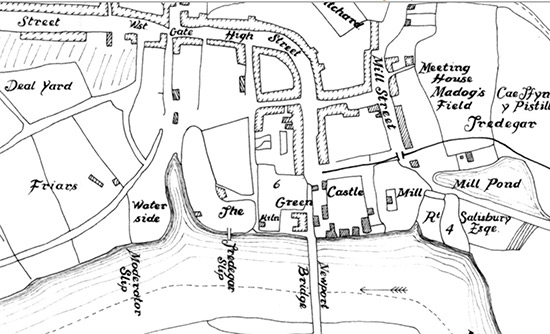 1794 plan of Newport showing the Moderator and Tredegar slips