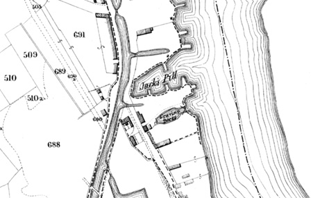 Jack’s Pill with the first graving dock, shown on the 1845 Tithe Map