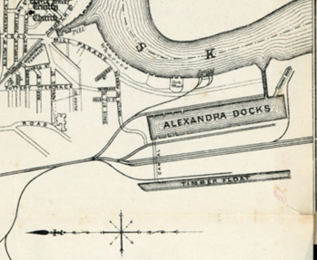 Plan from 1883 showing the North Dock soon after opening