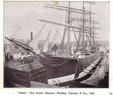 The four-masted steel barque Oceana in Mordey and Carney’s ‘Mary’ Dry Dock