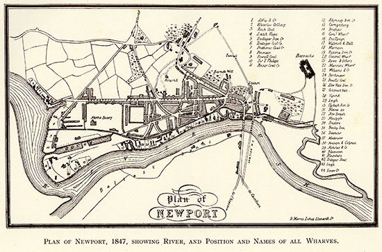 Plan of Newport in 1847