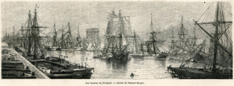 The Town Dock in 1865, engraved by F. Pierdon.
