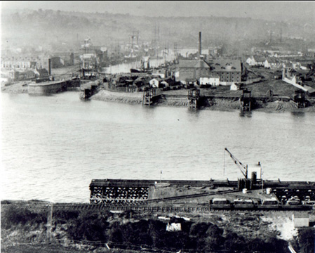 The Town Dock across the river, around 1900.