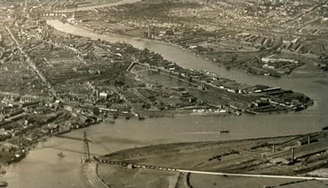 The Town Dock can be seen in this aerial photograph
