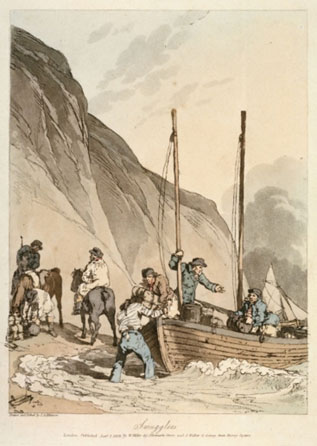 Smugglers, by John Augustus Atkinson (1808)