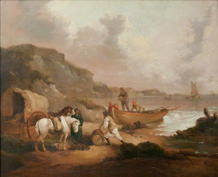 Smugglers on a Beach (1793), by George Morland (1763-1804).