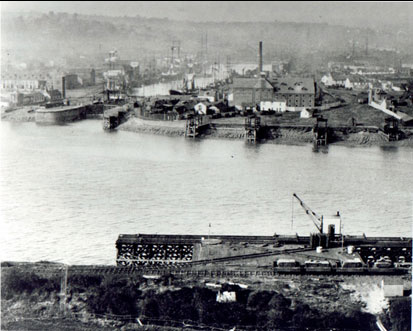 In the foreground is the wharf built for Lysaghts Steelworks in 1899