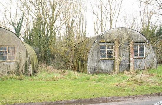 Nissen huts housed 20 to 30 men at the Malpas Court camp for GIs during WWII.