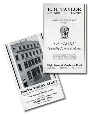 Adverts from Johns' 1938 Newport Street Directory