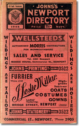 Adverts from Johns' 1946 Newport Street Directory