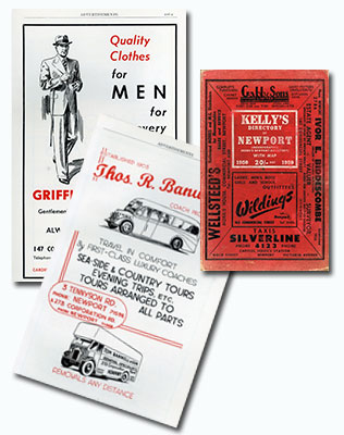 Adverts from Johns' 1950 Newport Street Directory