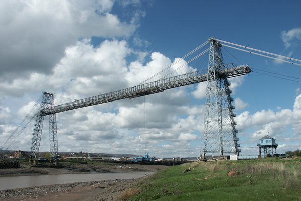 The 242ft high towers of the Newport suspension are a local landmark. The bridge has been built to withstand wind speeds of up to 110 mph. The motor house is at the eastern end of the bridge. Photograph © Newport Past 2010.