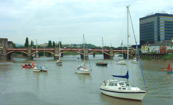 The Bridge and River Usk June 2003.