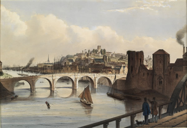 A painting of the bridge by James Flewitt Mullock c1860.