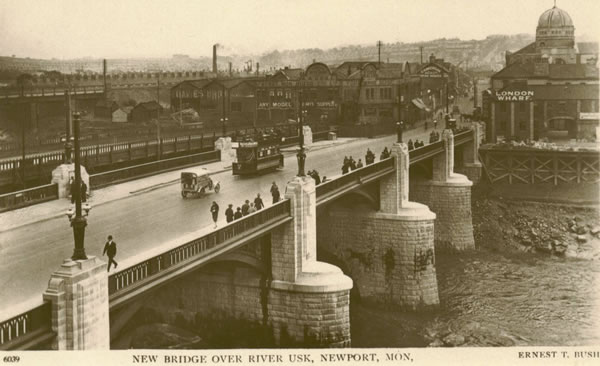 The new bridge with the temporary wooden bridge still alongside. Viewed from the western side.