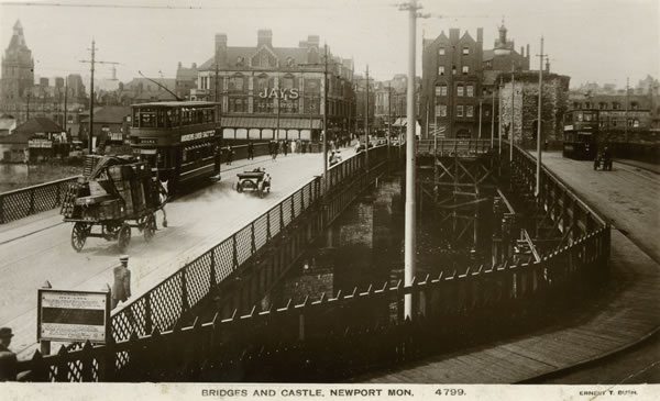 The old stone bridge with the temporary wooden bridge alongside. Viewed from the eastern side.