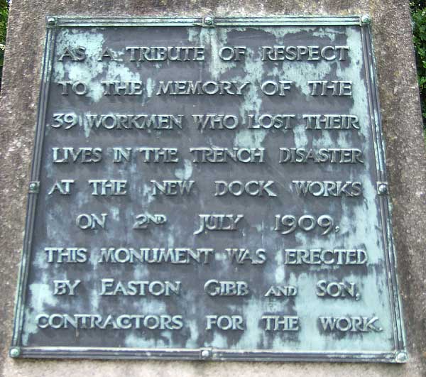 The grave was paid for by the contractors Easton Gibb and Son.
