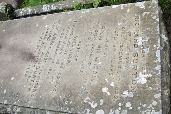 In memory of Richard Burton of this town who died December 17th 1859 aged 60 years 
