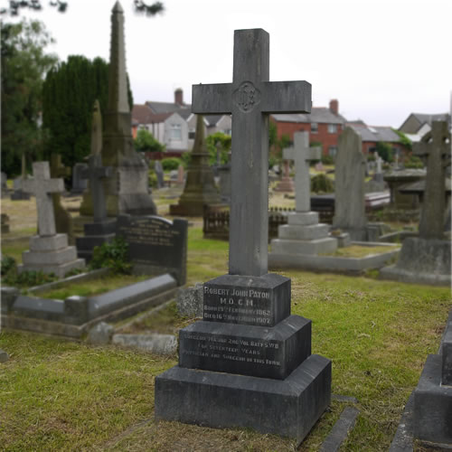 The grave of Robert John Patton, surgeon who died after operating on a patient and cutting himself with the scalpel.