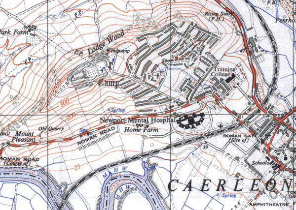 Lodge Hill Encampment as shown on 1970 OS Map