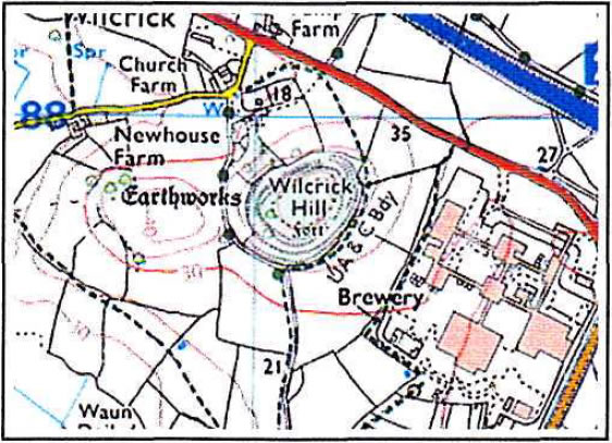 Wilcrick Hill Fort as seen on the OS Explorer 152