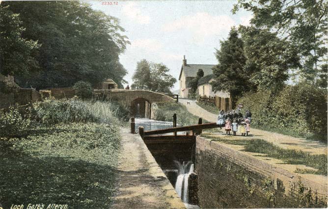 Canal Lock Gates Alteryn Newport Postcard View, Hartmann
