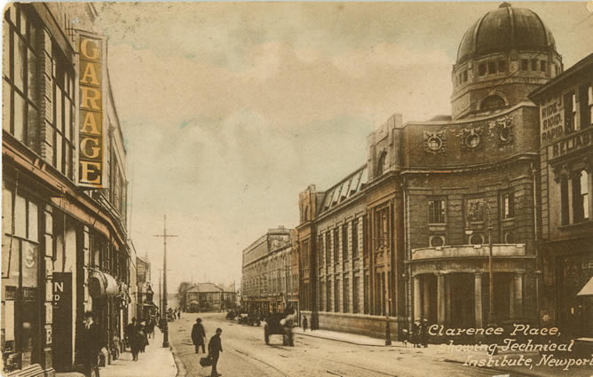Clarence Place showing Technical Institute Newport Mon - early postcard