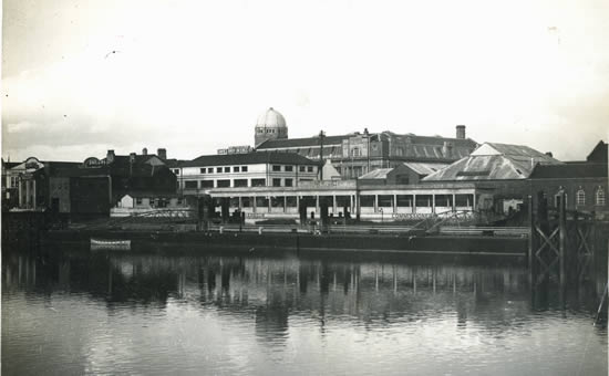 Newport Harbour Commissioners landing stage 1957.