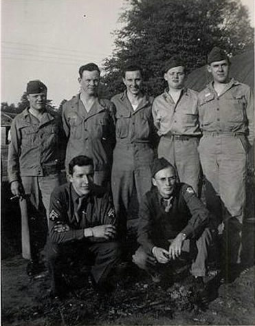 Members of 17th Major Port at Newport 1944. Sergeant Dick Reed back row on the left.
