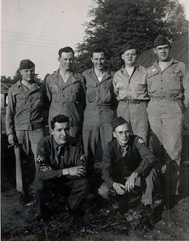 Members of 17th Major Port at Newport 1944. Sergeant Dick Reed back row on the left.