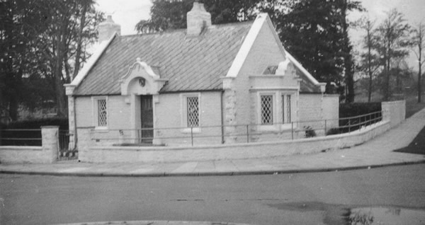 South Lodge. Originally built to give a grander approach to Malpas Court. Previously the main drive had entered past North Lodge.